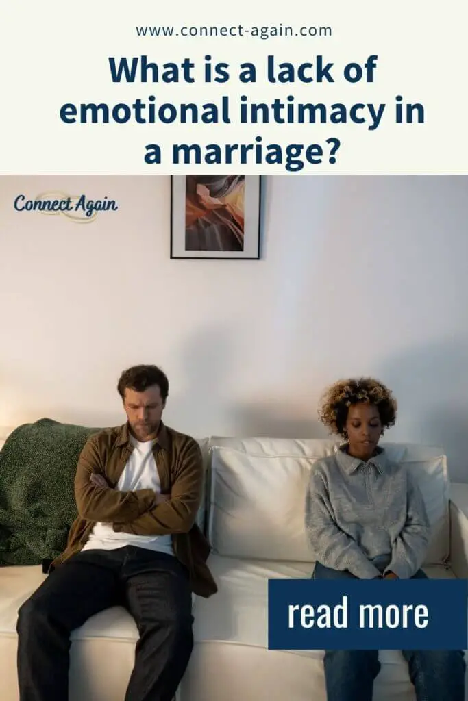 couple sitting on the couch with a lack of emotional intimacy in their marriage