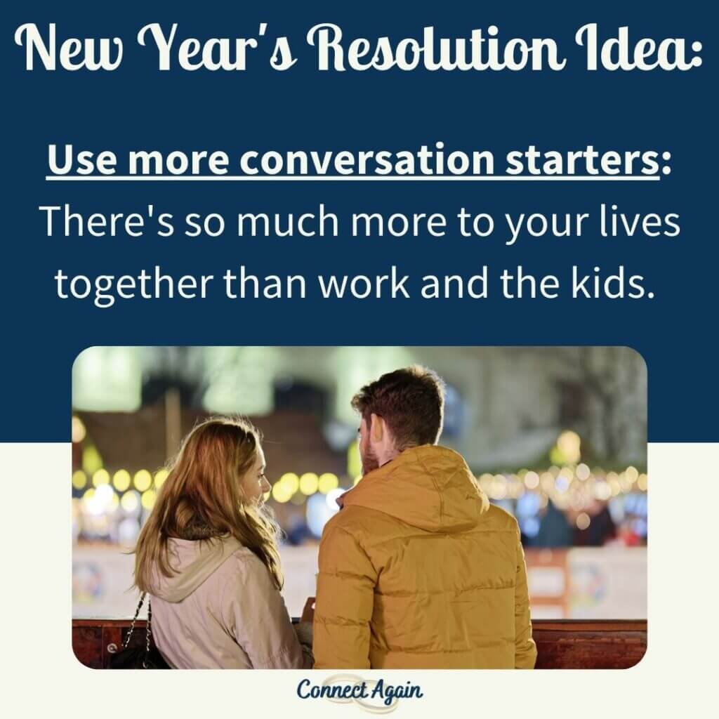 New Years resolutions for couples: couple talking