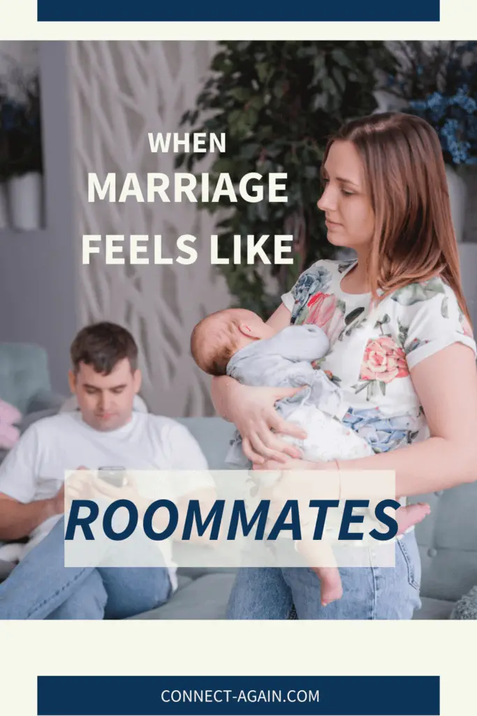 couple in the roommate phase after baby